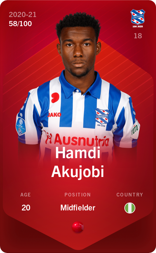 Sorare - Sorare Official - Hamdi Akujobi 2020-21 • Rare 58/100 - NFT # 25922703341183294092400415309394729761479721395549902457169637565003990468051