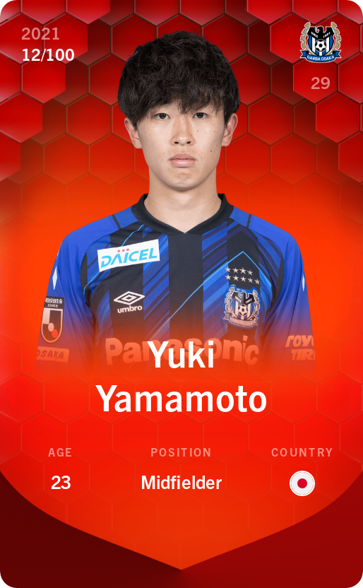 Sorare - Sorare Official - Yuki Yamamoto 2021-22 • Rare 12/100 - NFT # 33820328311189361181762894119149619677274528388186133290487036385058170066546
