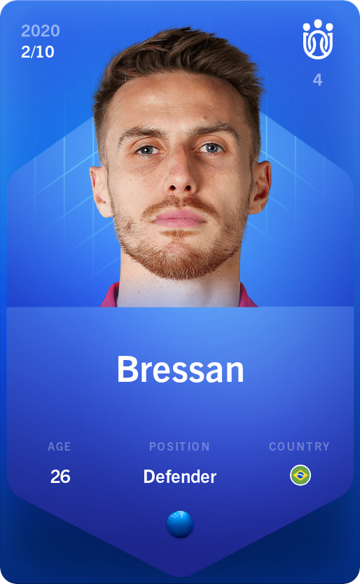 Sorare - Sorare Official - Bressan 2020-21 • Super Rare 2/10 - NFT # 102850062511501993142681721047202501206561754827429446137599426986324790315452