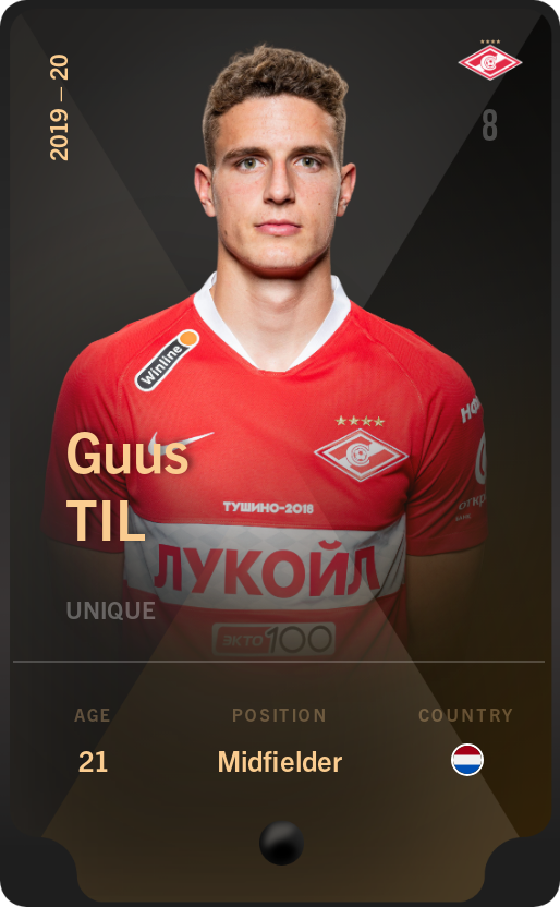 Sorare - Sorare Official - Guus Til 2019-20 • Unique - NFT # 77417874707641535594007542836908668783667896331474185892665942186622643148832