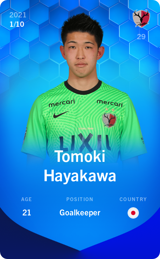 Sorare - Sorare Official - Tomoki Hayakawa 2021-22 • Super Rare 1/10 - NFT # 19650069352058219692599638838001800089138308014808420384933892000599601060644
