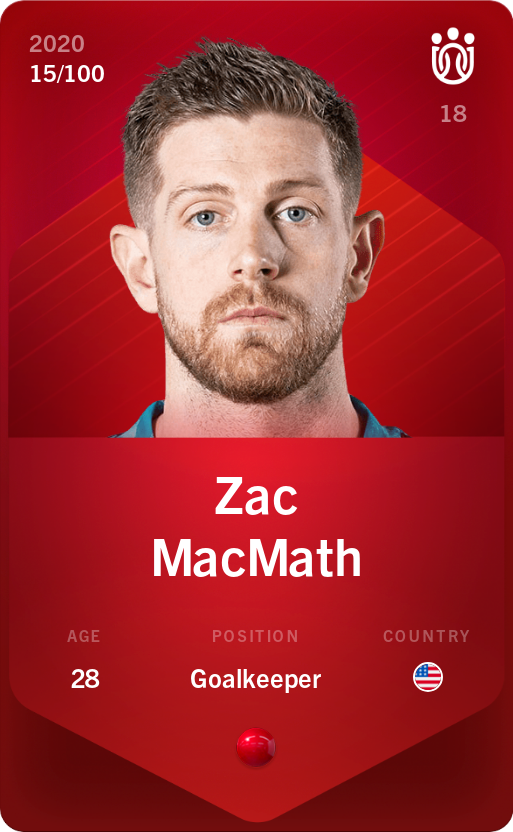 Sorare - Sorare Official - Zac MacMath 2020-21 • Rare 15/100 - NFT # 102026513422216621886370819218286687332932755032301098074608026038805891513888