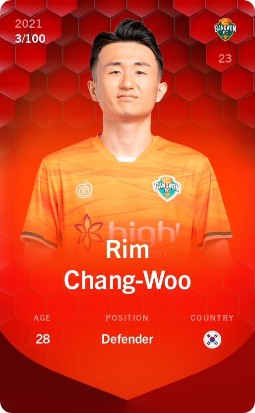 Sorare - Sorare Official - Rim Chang-Woo 2021-22 • Rare 3/100 - NFT # 28063462812943720385375710299979487458332747471859852977523936889673524901807
