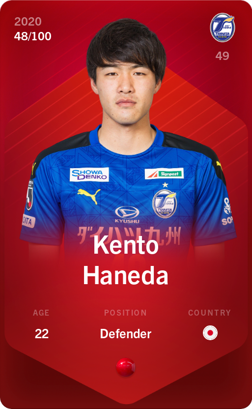 Sorare - Sorare Official - Kento Haneda 2020-21 • Rare 48/100 - NFT # 97340006395086440865258289544024152456248324497844742424400618320568484273068