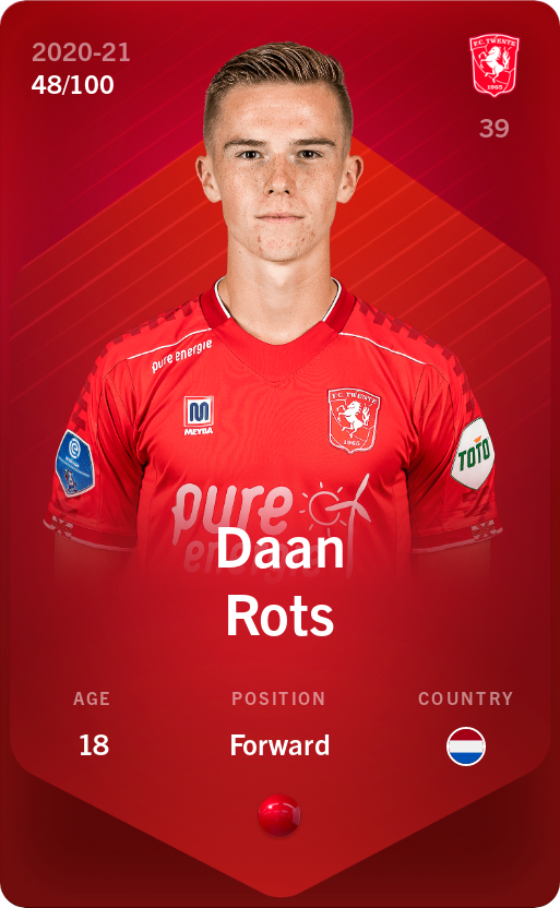 Sorare - Sorare Official - Daan Rots 2020-21 • Rare 48/100 - NFT # 85451977865728818352393765161178356106357921854679429474162099197841399320625