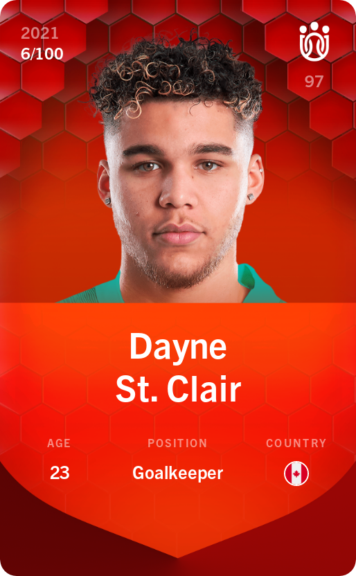 Sorare - Sorare Official - Dayne St. Clair 2021-22 • Rare 6/100 - NFT # 15336638461270887777015467032039193855774266986895712392259507166878532430924