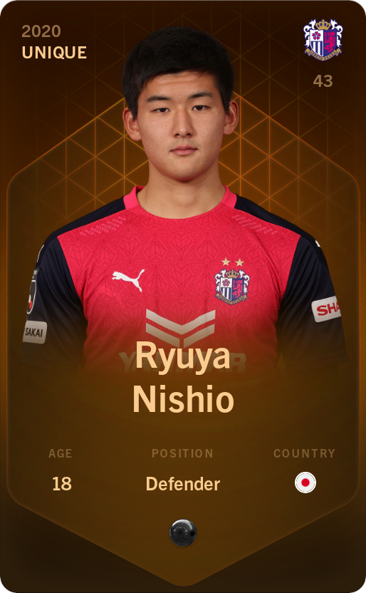 Sorare - Sorare Official - Ryuya Nishio 2020-21 • Unique - NFT # 79382311898295850179460423085150938795144407027006936829738843097146543899640