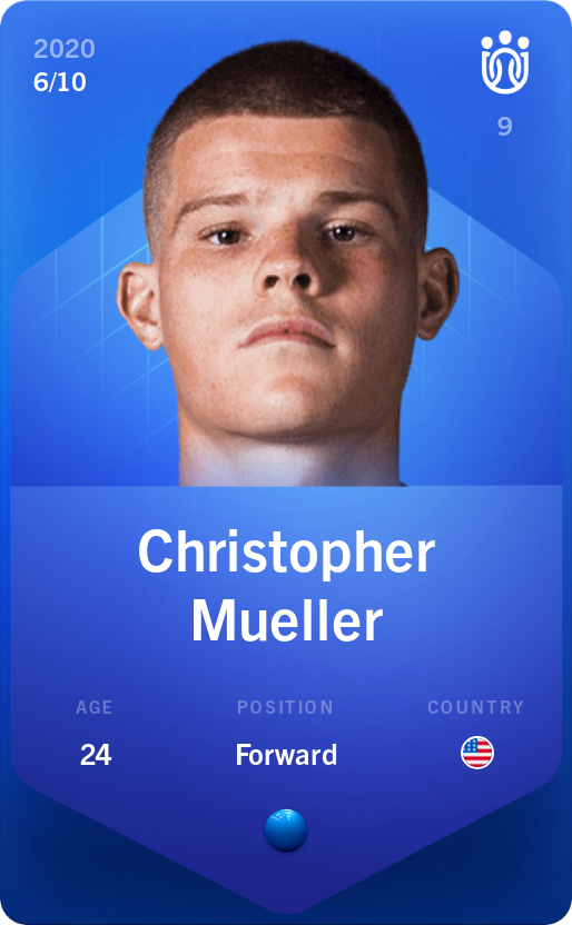 Sorare - Sorare Official - Christopher Mueller 2020-21 • Super Rare 6/10 - NFT # 6627692789348224806319752169565877173350330431819307929971036489412142768544