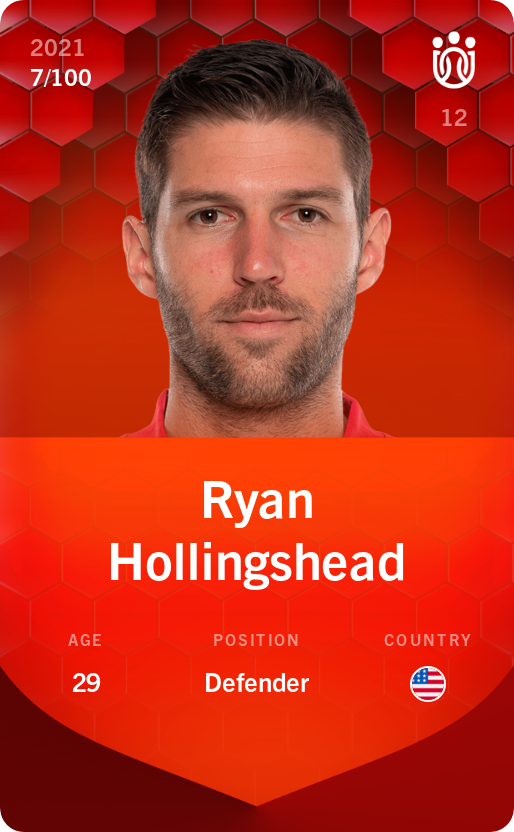 Sorare - Sorare Official - Ryan Hollingshead 2021-22 • Rare 7/100 - NFT # 55867763121376008832541386679659293949358775131790708155975263349114494032154