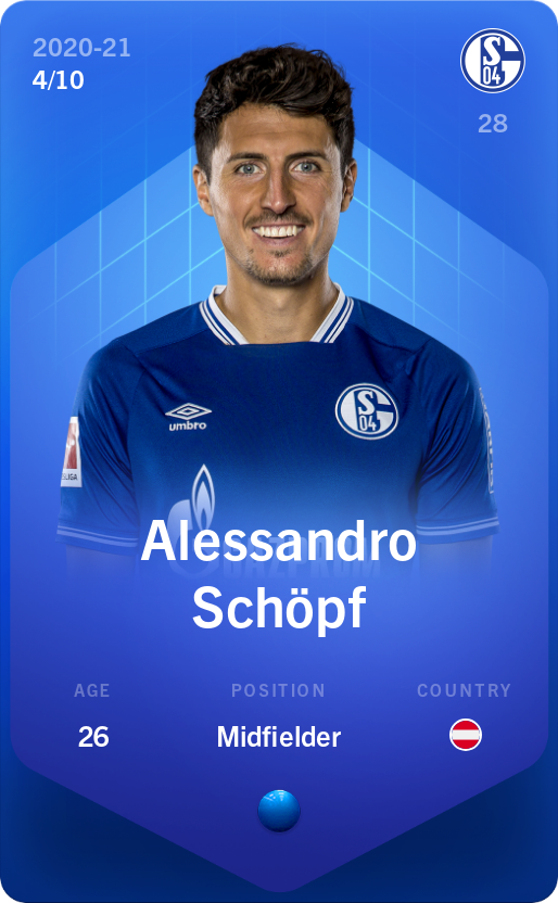 Sorare - Sorare Official - Alessandro Schöpf 2020-21 • Super Rare 4/10 - NFT # 50366367340877550106033648117669377373977054700283766866242227926051517806439