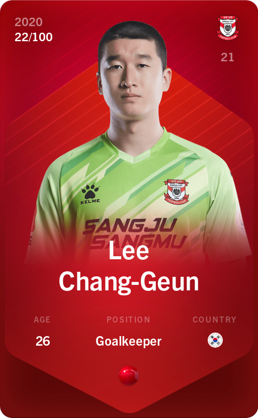 Sorare - Sorare Official - Lee Chang-Geun 2020-21 • Rare 22/100 - NFT # 55887224514455915140761113899252965407549024845092690613933318734781268496806