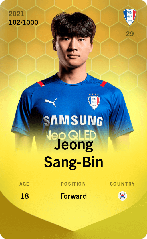 Jeong Sang-Bin 2021-22 • Limited 102/1000