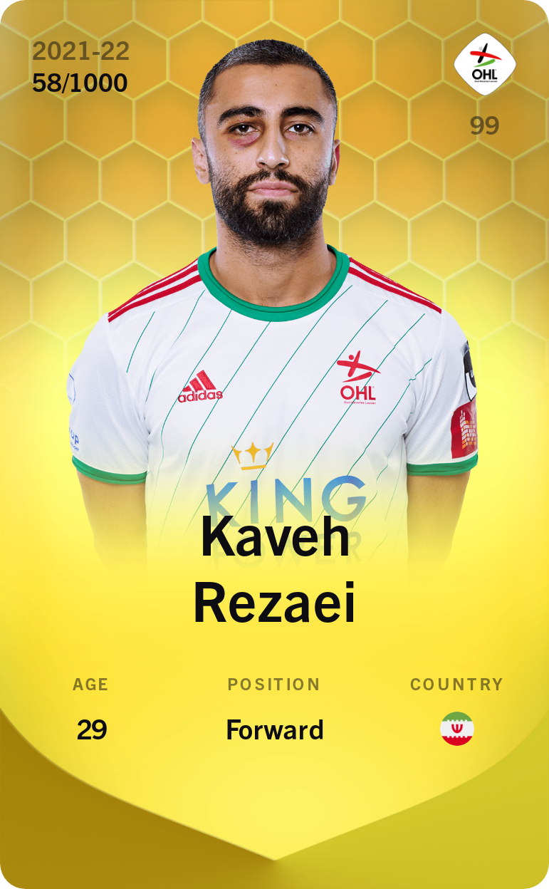 Sorare - Sorare Official - Kaveh Rezaei 2021-22 • Limited 58/1000 - NFT # 101831285643429053933617920513252364847075285757996498486608004616707323501082