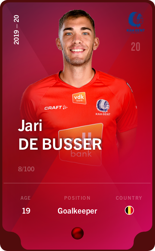 Sorare - Sorare Official - Jari De Busser 2019-20 • Rare 8/100 - NFT # 105770361165505104403054262590563217594452318220458028268437897303504839308237