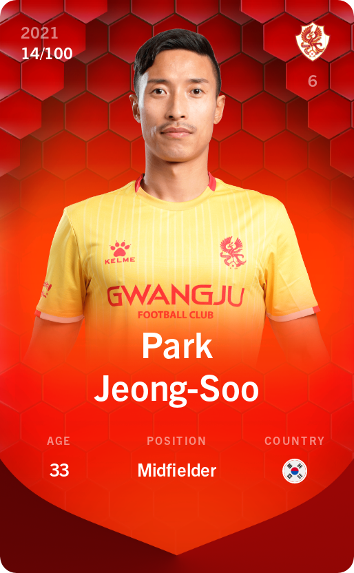 Sorare - Sorare Official - Park Jeong-Soo 2021-22 • Rare 14/100 - NFT # 91393945193069526727865628292762676584962356804101813342629619088844839189310