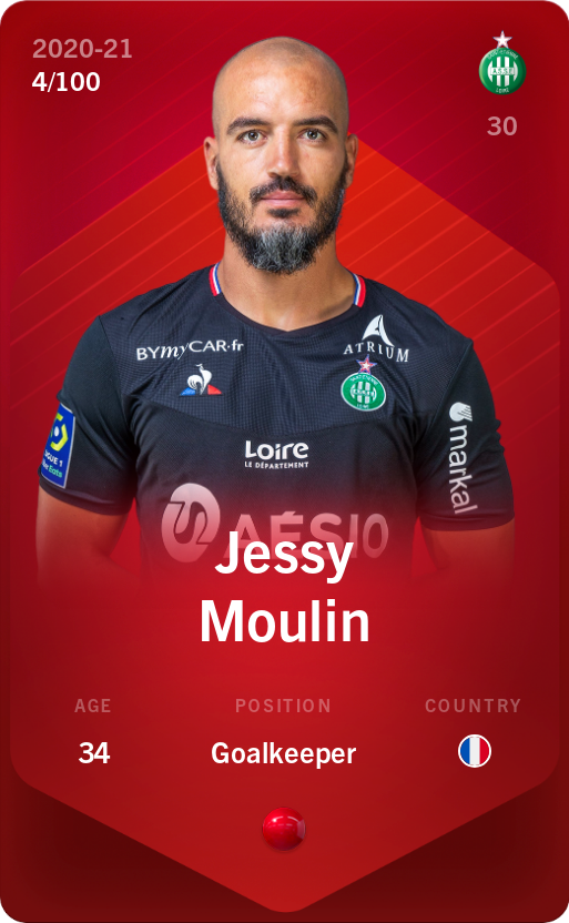 Sorare - Sorare Official - Jessy Moulin 2020-21 • Rare 4/100 - NFT # 113693283388391407111512698263601432289732297179307281666249488561885548436638