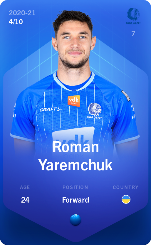 Sorare - Sorare Official - Roman Yaremchuk 2020-21 • Super Rare 4/10 - NFT # 80529419717850996986738484256029697799059546289506237341492696233790813890130
