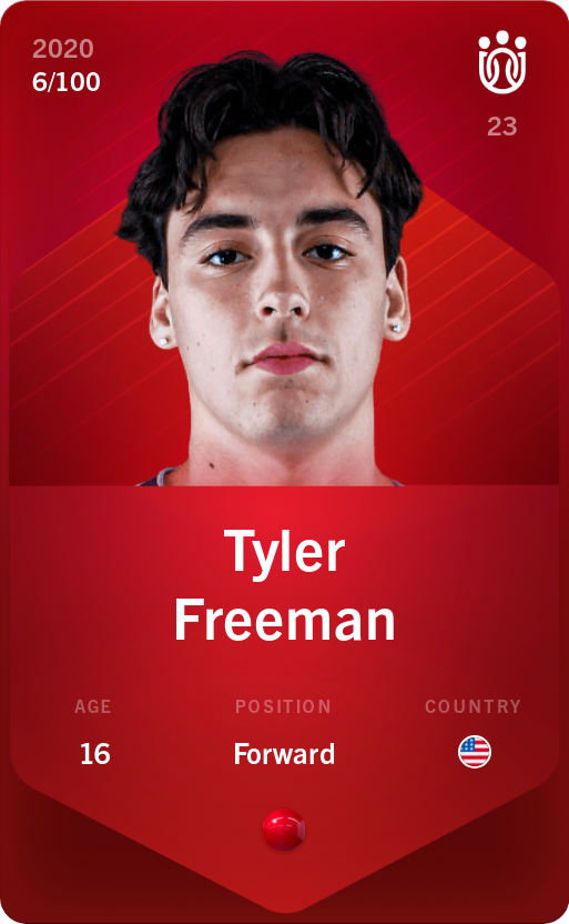 Sorare - Sorare Official - Tyler Freeman 2020-21 • Rare 6/100 - NFT # 40787094414590310234449509714463438104734453248693872115078058315049527384581