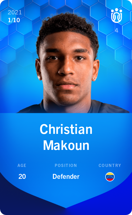 Sorare - Sorare Official - Christian Makoun 2021-22 • Super Rare 1/10 - NFT # 1089314992858456370077287754830948095888078492189011901651959681878759723770