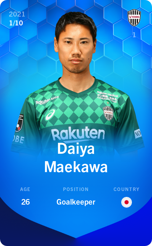 Sorare - Sorare Official - Daiya Maekawa 2021-22 • Super Rare 1/10 - NFT # 63698603775022948052116870524966013029934078892388788526924406060826191434922