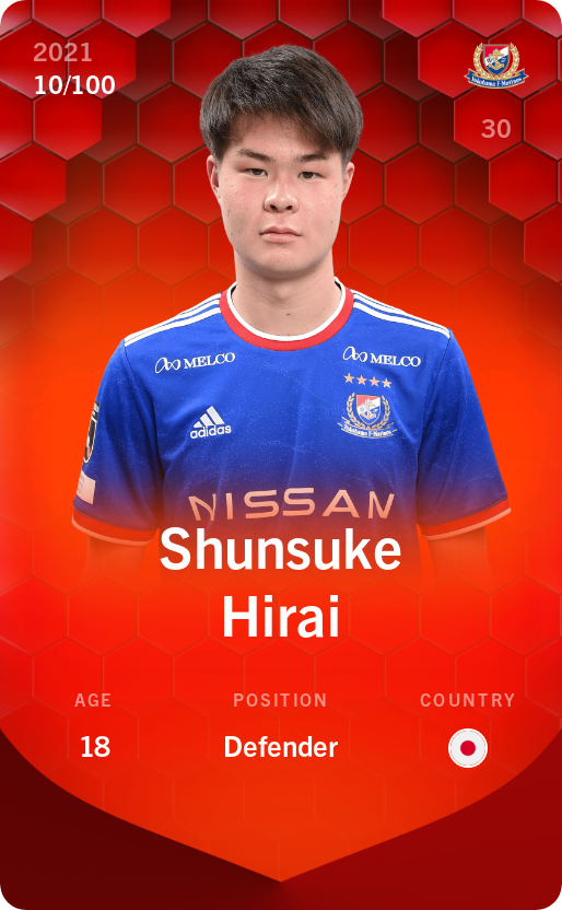 Sorare - Sorare Official - Shunsuke Hirai 2021-22 • Rare 10/100 - NFT # 26665157548340475553354941351886957999782125349967828691433752878315669041994