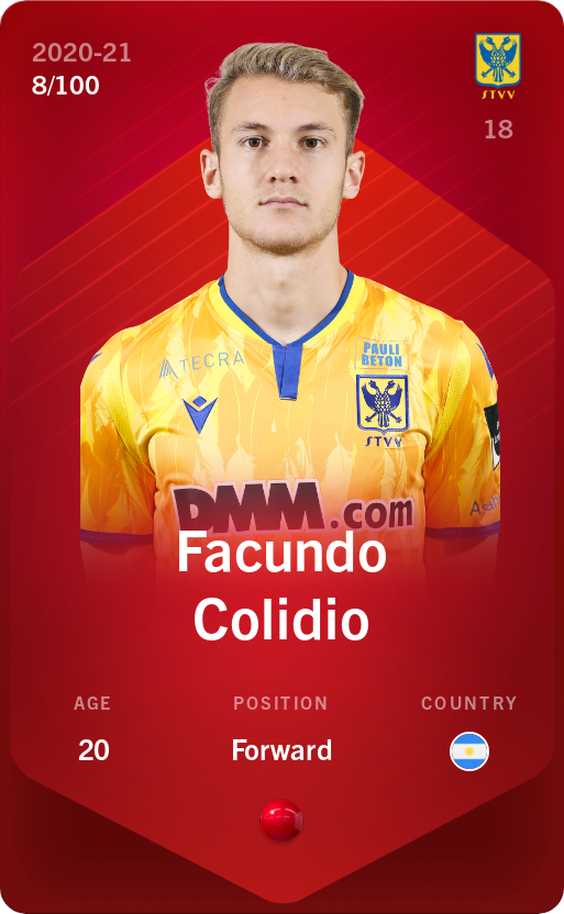 Sorare - Sorare Official - Facundo Colidio 2020-21 • Rare 8/100 - NFT # 109625182633403554700989808654831829860600091395191846970630968809168669549983