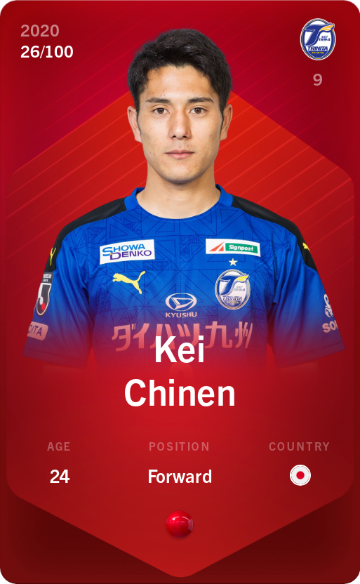 Sorare - Sorare Official - Kei Chinen 2020-21 • Rare 26/100 - NFT # 47064080798033286935384633811073272523751376946645873327622674230163577238960