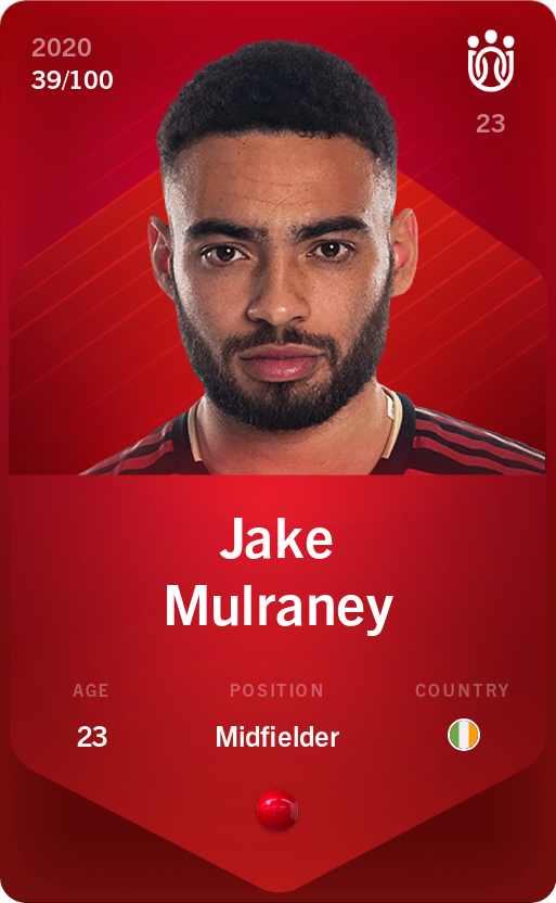 Sorare - Sorare Official - Jake Mulraney 2020-21 • Rare 39/100 - NFT # 36824541013248349676079221492954990051806469766857981199879840445489363328406