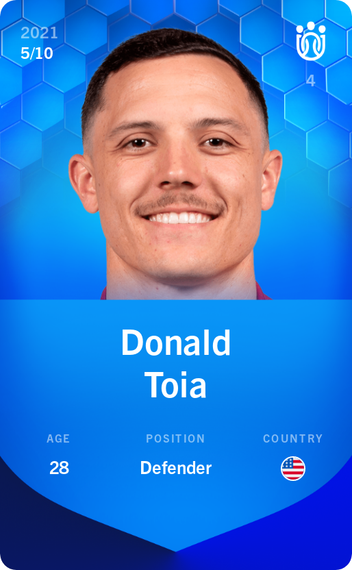 Sorare - Sorare Official - Donald Toia 2021-22 • Super Rare 5/10 - NFT # 1272304687793129280177497496603190827009435656687984155660214878051307199620
