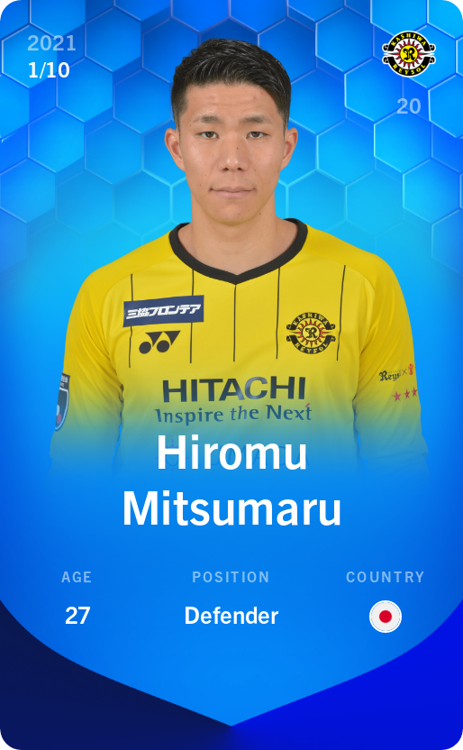 Sorare - Sorare Official - Hiromu Mitsumaru 2021-22 • Super Rare 1/10 - NFT # 110879355172582027997985833443019364836218127738542778744064207345686341908635