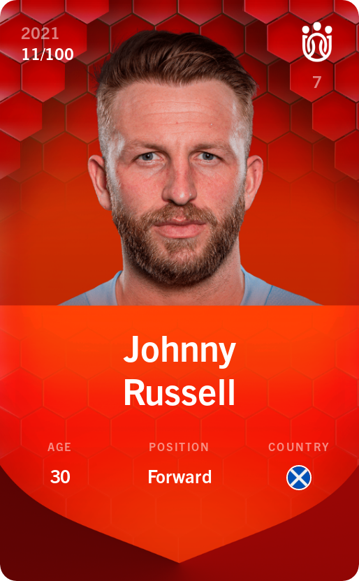 Sorare - Sorare Official - Johnny Russell 2021-22 • Rare 11/100 - NFT # 59184223294269279728676117368712782474285401399870575222876571404304975386092