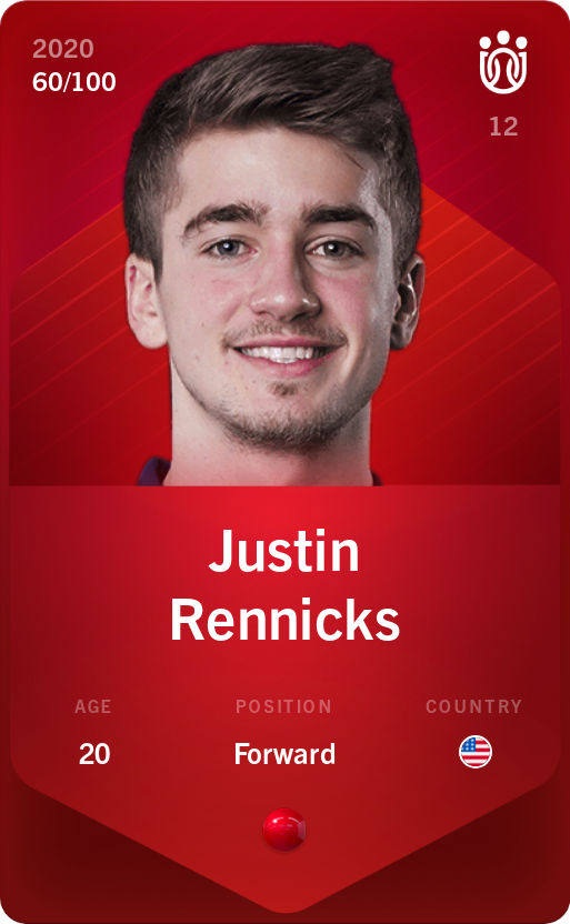 Sorare - Sorare Official - Justin Rennicks 2020-21 • Rare 60/100 - NFT # 101366761821892261227218516311800678110002366268767224753965692475893935191313