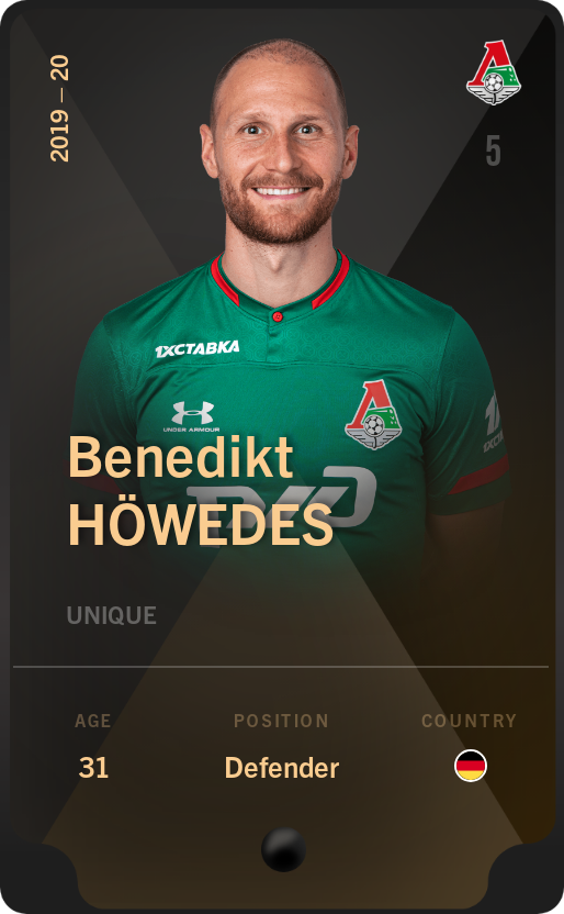 Sorare - Sorare Official - Benedikt Höwedes 2019-20 • Unique - NFT # 51044209603475977520986425658042050074341681207891874255852643043028894681957