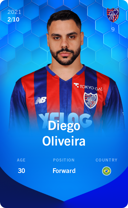 Sorare - Sorare Official - Diego Oliveira 2021-22 • Super Rare 2/10 - NFT # 95125317129790852782177695720735220417461978230552569573457452176067121666116