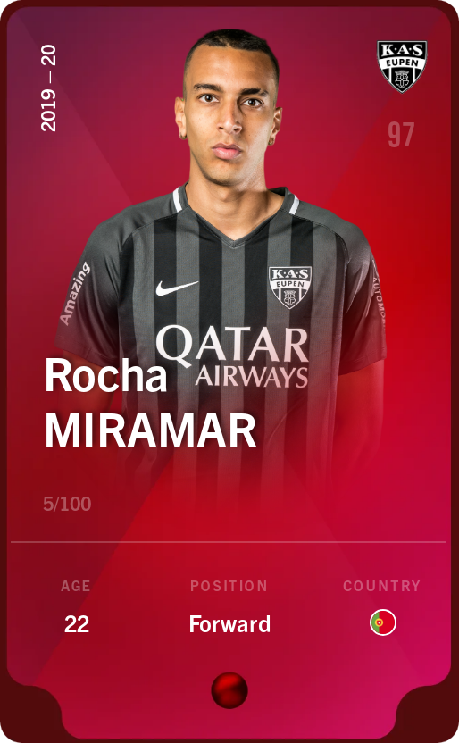 Sorare - Sorare Official - Rocha Miramar 2019-20 • Rare 5/100 - NFT # 84298464070354794661342605944855717085799570499417050057278740624902664727013
