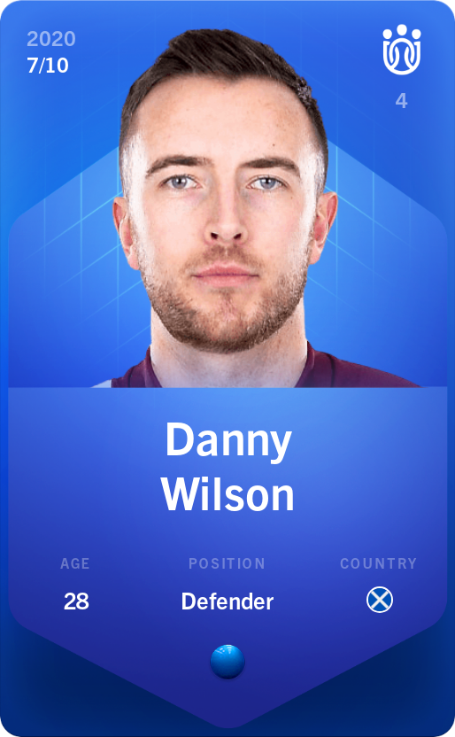 Sorare - Sorare Official - Danny Wilson 2020-21 • Super Rare 7/10 - NFT # 79924411950345037345996936364130967630009001987822605642384246355085161342983