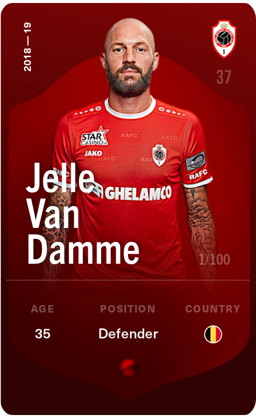 Sorare - Sorare Official - Jelle Van Damme 2018-19 • Rare 1/100 - NFT # 109267024602965077895168407443448842202594311726333963609215883258245995546120