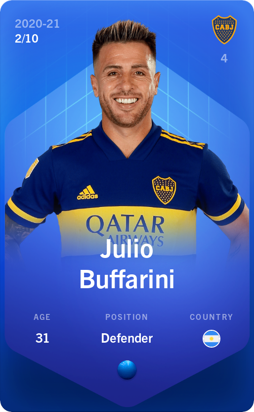 Sorare - Sorare Official - Julio Buffarini 2020-21 • Super Rare 2/10 - NFT # 39374439758030109436954863478722316487428969241275627711350607109483235458713