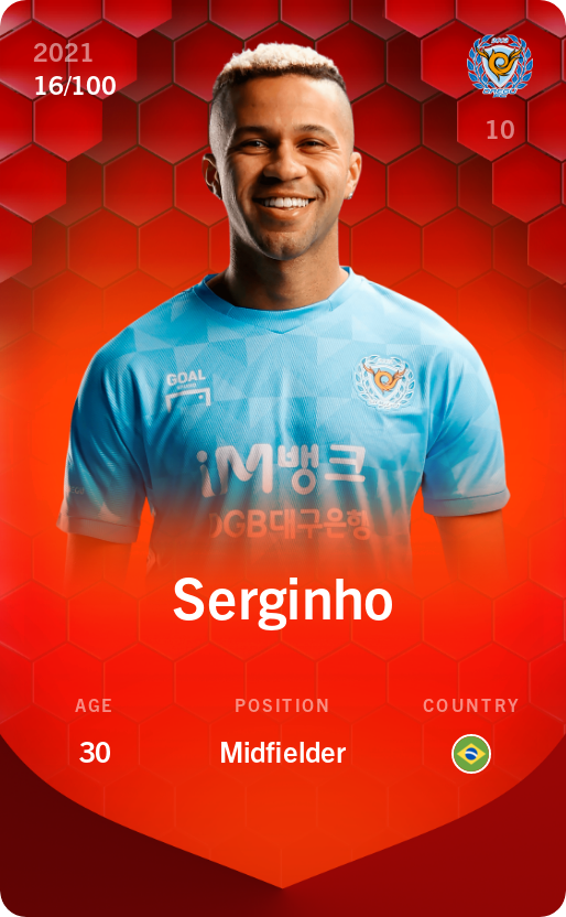 Sorare - Sorare Official - Serginho 2021-22 • Rare 16/100 - NFT # 53178590807706764755251962609135370533907886650921505249059984509976106953109
