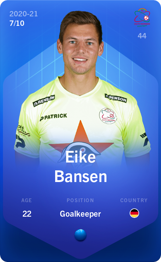 Sorare - Sorare Official - Eike Bansen 2020-21 • Super Rare 7/10 - NFT # 101226329008323696282544093675651185509871150925308747504210757419764594277640