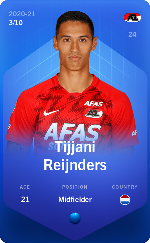 Sorare - Sorare Official - Tijjani Reijnders 2020-21 • Super Rare 3/10 - NFT # 48471827146425475509750065236860569210721140695330506733480294761188555210989