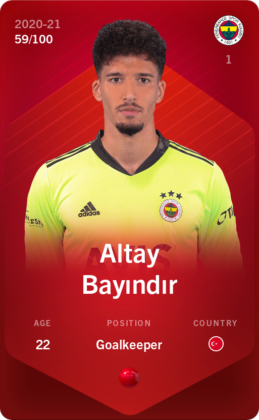 Sorare - Sorare Official - Altay Bayındır 2020-21 • Rare 59/100 - NFT # 31684676284470958021298621441660433764822189243755344691235092219818023473108