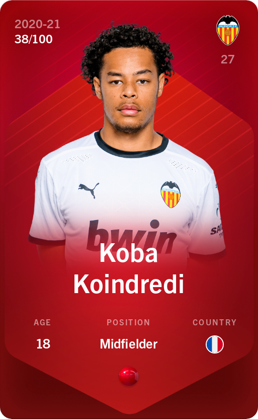 Sorare - Sorare Official - Koba Koindredi 2020-21 • Rare 38/100 - NFT # 98345958505125094660218409888408784531316529995401329433754869733459087235427