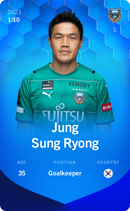 Sorare - Sorare Official - Jung Sung Ryong 2021-22 • Super Rare 1/10 - NFT # 75246168335142090563378264639463596673508881612084102813511039238858538609193