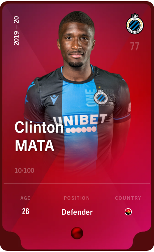 Sorare - Sorare Official - Clinton Mata 2019-20 • Rare 10/100 - NFT # 49351992985811394100527577938467025081306959135052699629799317966494213847710