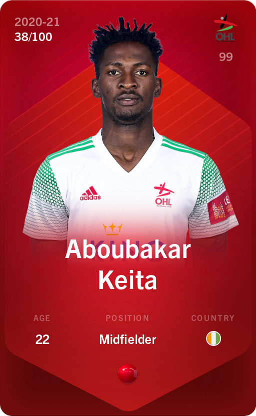 Sorare - Sorare Official - Aboubakar Keita 2020-21 • Rare 38/100 - NFT # 80439010015177232484722501463832267448580244368056732721174563586295915814173