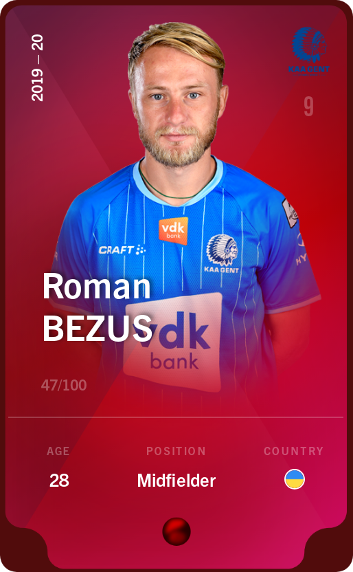 Sorare - Sorare Official - Roman Bezus 2019-20 • Rare 47/100 - NFT # 25671939106794367969715926768185897874860316148632877024086867695393626650609