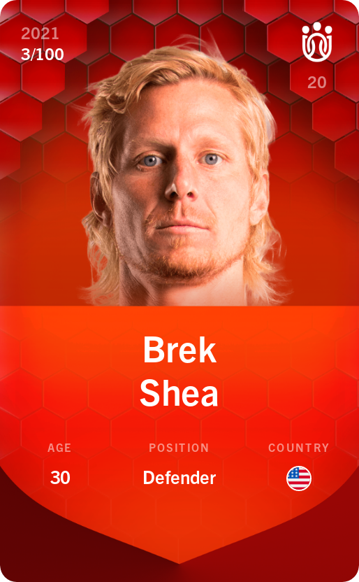 Sorare - Sorare Official - Brek Shea 2021-22 • Rare 3/100 - NFT # 53365099932686346228141139285144272342185009789233556450302637913163045461120