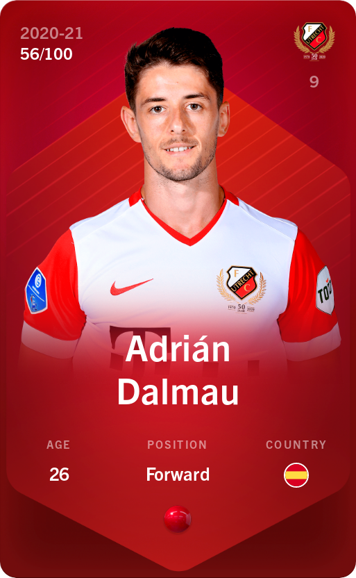 Sorare - Sorare Official - Adrián Dalmau 2020-21 • Rare 56/100 - NFT # 77249223608870043261546772490650333091430906692002681411667462047891480462453