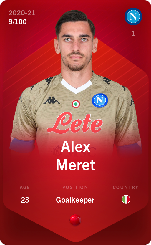 Sorare - Sorare Official - Alex Meret 2020-21 • Rare 9/100 - NFT # 94139657258235503656877331676628558930463854168822563329052543005137403082798